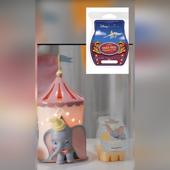 Scentsy Disney Dumbo Tent Warmer Circus Parade Wax Soar High Through The Sky Wax